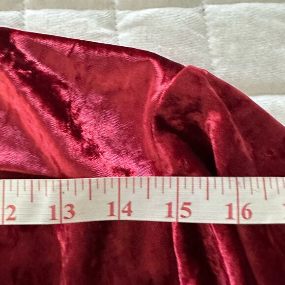 TORRID 3 Womens Jacket 3X Red Crushed Velvet Open Front Long Line Witchy Grunge - Picture 11 of 11